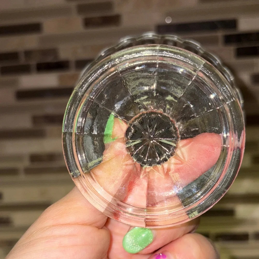 Clear Glass Footed Dessert Bowl or Jewelry Holder